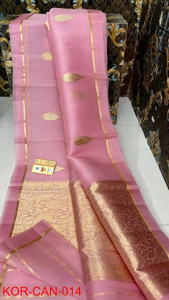 Banarasee pure handloom kora organza silk saree Kora Banarasi Silk Saree, Kora Silk Sarees, Organza Silk Saree, Banarasi Silk Saree, Silk Saree, Silk Sarees, Latest Fashion Trends, Soft Fabrics, Fashion Dresses