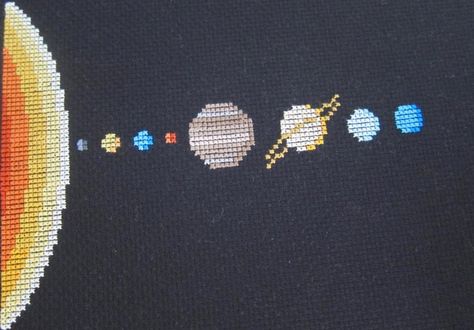 (10) Name: 'Embroidery : Solar System Cross Stitch Pattern Beaded Cross Stitch, Cross Stitch Borders, Cute Cross Stitch, Crochet Borders, Cross Stitch Fabric, Stitch Embroidery, Crochet Edging, Embroidery Techniques, Chain Stitch