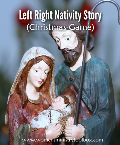 This original Left Right Nativity story provides a fun way to exchange gifts, swap ornaments, and distribute door prizes. Ladies Gift Exchange, Left Right Christmas Game, Party Games For Ladies, Ornament Exchange Party, Church Christmas Party, Games For Ladies, Christmas Gift Exchange Games, Nativity Story, Gift Exchange Games