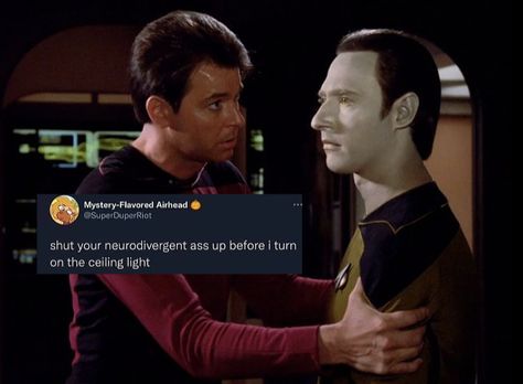 Star Trek Next Generation Funny, Star Trek Odo, Geordi La Forge, Star Trek Data, Brent Spiner, Star Treck, Star Trek Funny, Star Trek Tng, Strange New Worlds