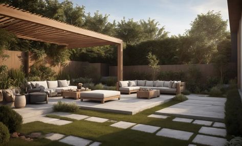 17 Best Small Backyard Landscape Ideas For Your Home Rectangle Landscape Design, Backyard With Gravel, Rectangle Backyard Ideas, Rectangle Backyard, Suburban Backyard, Backyard Landscape Ideas, Small Backyard Landscape, Huge Garden, Gravel Pathway