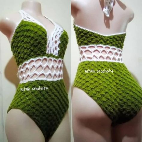 Free Crochet Bathing Suit Pattern, Crochet Monokini Pattern, Crochet Swimwear One Piece, Crochet Body Suit, Crochet Bathing Suit Pattern, Arcade Stitch, Midnights Bodysuit, Crochet Swimsuits Pattern, Jumpsuit Ideas