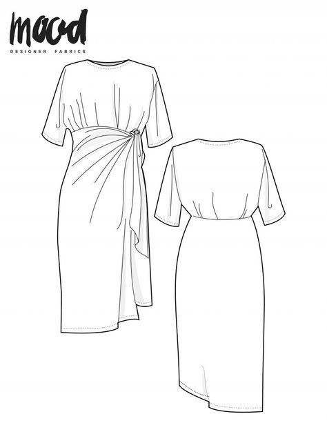 The Mimosa Dress - Free Sewing Pattern - Mood Sewciety Shirt Dress Pattern Free Sewing, Shirt Dress Patterns For Women, Jersey Dresses For Women, Mood Sewciety, Sewing Patterns Free Women, Sewing Alterations, Simple Sewing, Dress Patterns Free, Free Sewing Patterns