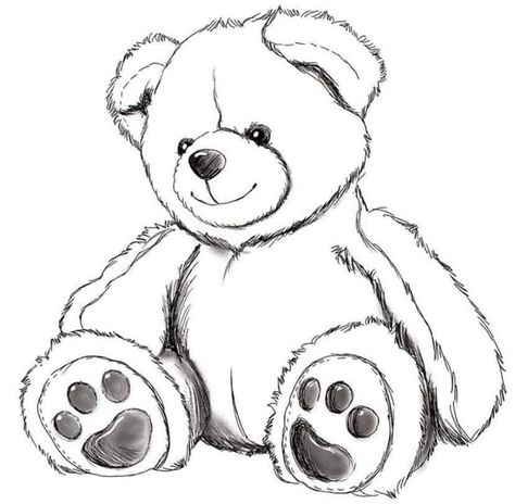 Sitting Teddy Bear Drawing, Teddy Bear Sketch Drawings, Teddy Bear Aesthetic Drawing, Stuffed Bear Drawing, Cute Teddy Bear Drawing, Luke Bell, Teddy Bear Doodle, Teddy Drawing, Teddy Bear Sketch