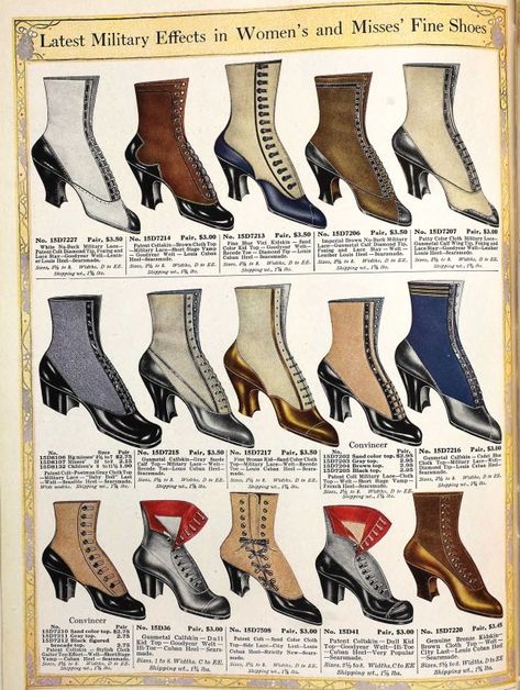 1910 Shoes, 1800s Shoes, 1910s Shoes, Edwardian Shoes, Baby Doll Shoes, 1910s Fashion, Historic Fashion, Tango Shoes, Cuban Heels