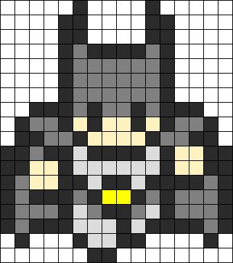 Batman Perler Bead Pattern / Bead Sprite Dc Perler Bead Patterns, Perler Beads Ideas, 3d Pokemon, Fuse Bead Patterns, Art Perle, Pony Bead Patterns, 8bit Art, Perler Bead Templates, Kandi Patterns