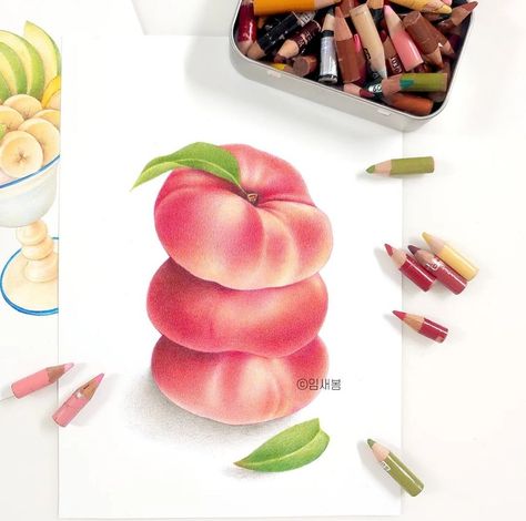 Colored Pencil Artwork Ideas, Colored Pencil Art Projects, Basic Painting, Prismacolor Art, Fruits Drawing, Colored Pencil Artwork, Pen Art Drawings, Abstract Art Diy, Cute Food Drawings