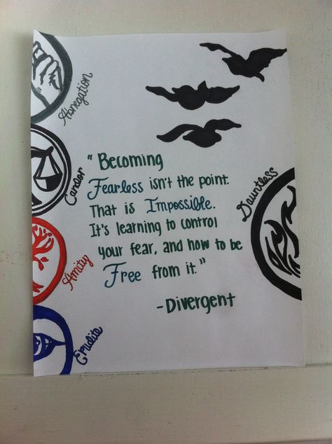 My divergent drawing Divergent Drawing Ideas, Divergent Painting Ideas, Fandom Paintings, Divergent Symbols, Divergent Art, Divergent Drawings, Mockingjay Quotes, Divergent Fan Art, Divergent Factions