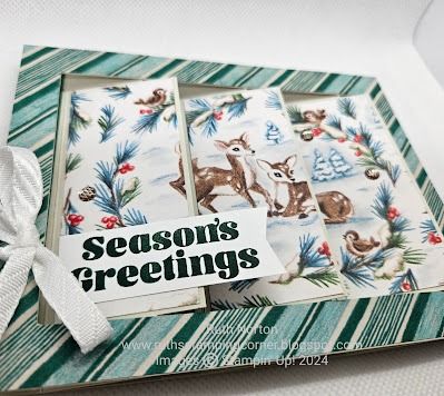 Ruth's Stamping Corner: Sentimental Christmas Flip Flap Shutter Card Flip Flap Shutter Card, Christmas Stampin Up Cards, Birthday Card Gif, Shutter Card, Christmas Week, Christmas Series, Fancy Fold Cards, Fancy Folds, Friend Christmas