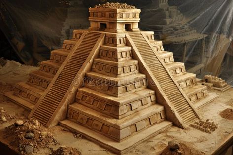 Miniature ancient mayan pyramid model stock image Pyramid Model, Ancient Mayan, Image Model, Historical Architecture, Scale Model, Scale Models, Pyramid, Temple, Arch