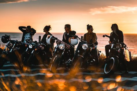 “Don’t follow us, become one of us.” From the @harleydutchies, a group of women bikers in the Netherlands. Ride on! . Photo by… Bike Rides Photography, Motorcycle Photo Shoot, Ducati Panigale V4, Panigale V4, Biker Photoshoot, Super Bike, Motorcycle Photography, Biker Aesthetic, Bike Photography