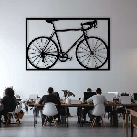 PRICES MAY VARY. Contemporary Design: Elevate your space with our modern black and white metal bicycle wall art, expertly crafted to add a touch of sophistication and movement to any room. Versatile Decor: Ideal for enhancing the ambiance in your living room, bedroom, or office, this artwork effortlessly complements both minimalist and modern decor styles. Artistic Expression: Celebrate your love for cycling and design with this eye-catching piece that acts not just as decor but as a statement o Cycling Wall Art, Cycle Pictures, Bicycle Ideas, Bicycle Wall Art, Sculpture Wall, Decor For Living Room, Wall Art Modern, Artistic Expression, Wall Sculptures