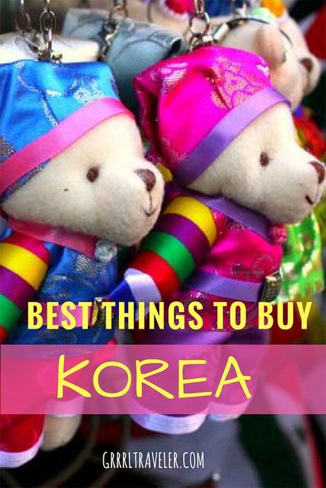 Best things to Buy Korea via @grrrltraveler What To Buy In Seoul Korea, South Korea Souvenirs, What To Buy In Korea, Korea Souvenirs, Things To Buy In Korea, Korea Vacation, Japan Planning, Korean Travel, South Korea Fashion