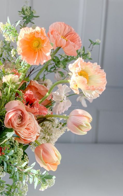 Ranunculus Bouquet, Poppy Bouquet, Beauty Of Flowers, Flower Therapy, Peach Fuzz, Floral Inspiration, Favorite Flowers, Wedding Mood Board, Wedding Mood