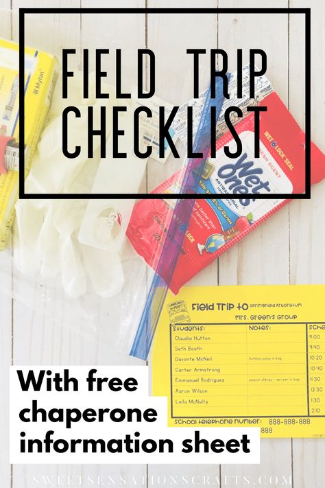 Field trip checklist with free editable chaperone information sheet Field Trip Tips For Teachers, Field Trip Checklist Teachers, Field Trip Organization Teachers, Zoo Field Trip Chaperone, Prek Field Trip Ideas, Field Trip Chaperone Kit, Chaperone Field Trip Mom, Chaperone Field Trip Mom Outfit, Field Trip Chaperone Outfit