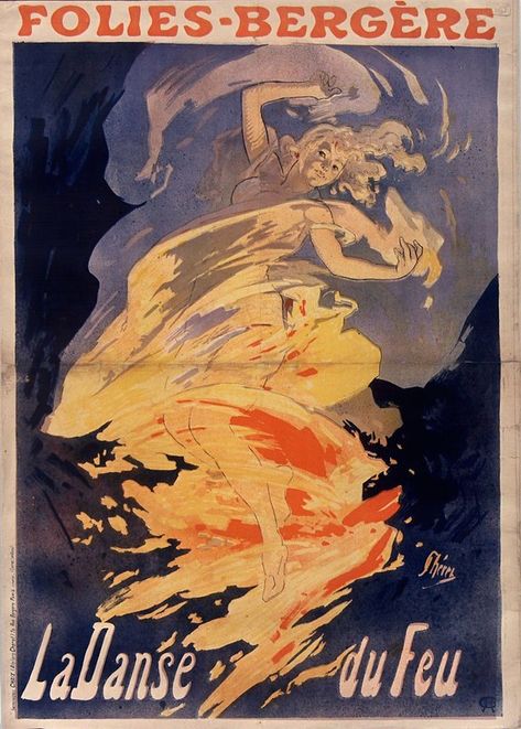 1890 by Jules Chéret. 19th cent. french music-hall poster - girl on fire! Toulouse Lautrec Poster, Jules Cheret, Victoria Art, Illustration Kunst, Henri De Toulouse Lautrec, Art Nouveau Poster, Toulouse Lautrec, French Poster, Hur Man Målar