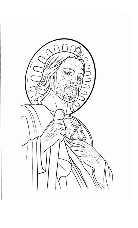 San Judas Sketch, San Judas Drawing Easy, San Judas Tattoo Stencil, San Judas Tadeo Drawing, San Judas Outline, San Judas Drawing, San Judas Tattoo, San Judas Tadeo Tattoo, Aztec Drawing