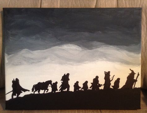 Lord of the Rings canvas painting I made on 8x12 canvas Lord Of The Rings Art Painting, Lord Of The Ring Painting, The Lord Of The Rings Painting, Lord Of The Rings Acrylic Painting Easy, Lord Of The Rings Easy Painting, Lord Of The Rings Painting Ideas, Lord Of The Rings Canvas Painting, Lord Of The Rings Acrylic Painting, Lotr Painting Acrylic