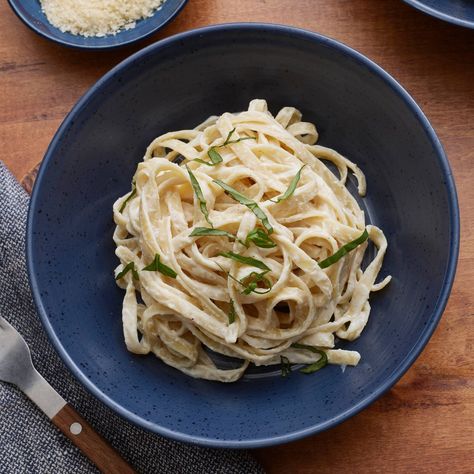 Fettuccine with Tofu Alfredo Sauce | Savory Tofu Alfredo Sauce, Tofu Alfredo, Silken Tofu, Giant Food, Bouillon Cube, Fettuccine Alfredo, Heart Healthy Recipes, Alfredo Sauce, Veg Recipes