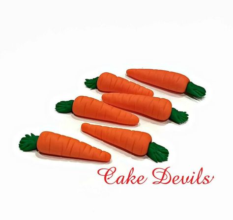 Carrot Cake Decoration, Carrot Cupcakes, Fondant Cake Toppers, Spring Holidays, Holiday Cakes, Fondant Cake, Carrot Cake, Custom Cakes, Garden Party