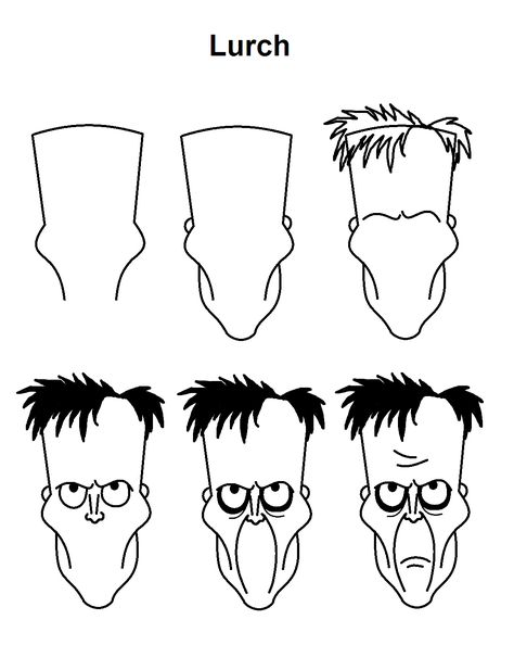 Step-by-step to draw Lurch from The Addams Family. Adams Family Drawing Easy, Adams Family Art, Addams Family Drawings Easy, Addams Family Drawing, Addams Family Crafts, Adams Family Doodle, Adams Family Drawing, The Addams Family Drawings, Sketch Wednesday