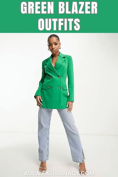 Green Blazer Outfits For Women Green Blazer Outfits, Green Blazer Outfits For Women, Green Blazer Outfit, Blazer Outfits For Women, Blazer Outfit, Green Blazer, Outfits For Women, Grass Green, Blazer Outfits