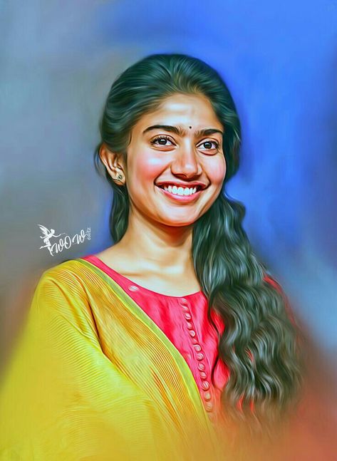 Sai Pallavi Drawing, Sai Pallavi Pics, Smudge Art, Smudge Painting, Beautiful Place In The World, Sai Pallavi Hd Images, Allu Arjun Hairstyle, Celebrity Portraits Drawing, Samantha Images