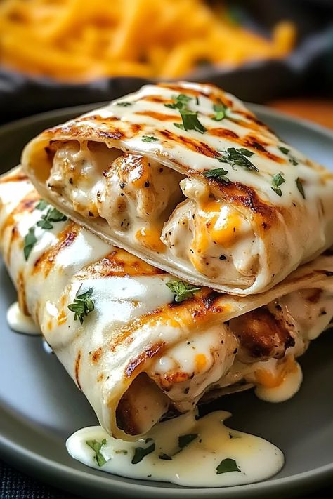 Dinner Ideas With Wraps, Cheese Garlic Enchiladas, Easy Affordable Lunch Ideas, Cheesy Garlic Chicken Wraps, Meal Prep For Dinner, Grab And Go Meals, Cheesy Garlic Chicken, Garlic Sauce For Chicken, Chicken Wrap Recipes