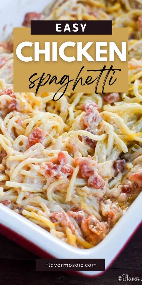 Chicken Spaghetti With Pimentos, Easy Speggetti Recipes, Chicken Speggetti Recipes, Chicken Spaghetti Easy, Speggetti Recipes, Easy Chicken Spaghetti Recipe, Chicken And Spaghetti, Spaghetti With Chicken, Spaghetti Easy