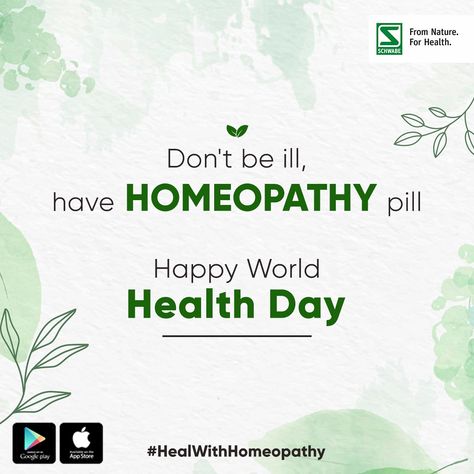 Celebrate World Health Day by embracing natural solutions for optimal wellness. Let's work together towards building a healthier world for all with Schwabe India. #SchwabeIndia #HealWithHomeopathy #WorldHealthDay #Homeopathy #StayHealthywithHomeopathy #Homeopathic #healthandHappiness #stayhealthy World Homeopathy Day, World Health Day, Health Day, Homeopathy, How To Stay Healthy, India, Building, Health, Quick Saves