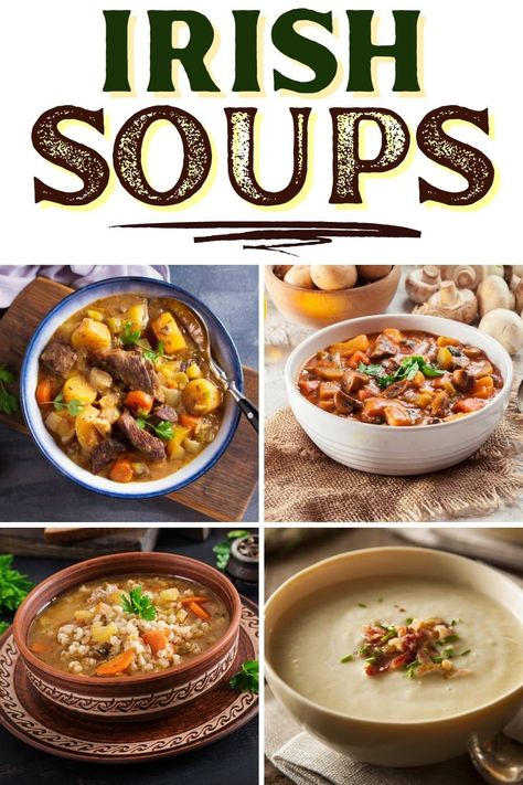 These traditional Irish soups are warm, cozy, and comforting! From beer cheese to seafood chowder to potato, you'll want to try all of these bowls. Irish Dinner Recipes, Irish Soup, Irish Potato Soup, Irish Recipes Authentic, Irish Cooking, Beer Cheese Soups, Irish Cuisine, Seafood Chowder, Scottish Recipes