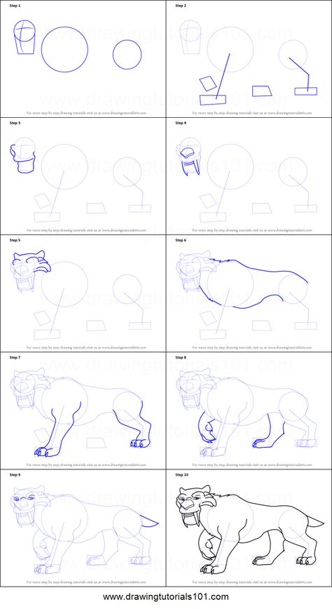 How to Draw Diego from Ice Age printable step by step drawing sheet : DrawingTutorials101.com Animating Tips, Corgi Wallpaper, Dog Drawing Tutorial, Chalkboard Art Quotes, Corgi Drawing, Cat Drawing Tutorial, Corgi Art, Corgi Dogs, Cartoon Drawings Of Animals