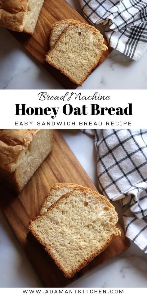 Bread Machine Honey Oat Bread Bread Maker Oatmeal Bread, Clean Bread Machine Recipes, Whole Grain Bread Machine Recipes Healthy, Oat Bread Machine Recipes, Organic Bread Machine Recipes, Vegan Bread Maker Recipes, Fall Bread Machine Recipes, Sweet Bread Machine Recipes Easy, Recipes For Bread Maker