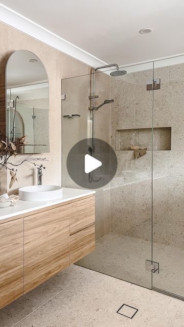 TileCloud on Instagram: "The dreamiest combination for a warm Mediterranean style bathroom 🥰  Yamba Terrazzo Look Tile & Sydney Matte Sand Look Tile 🤎" Brown Terrazzo Bathroom, Tiles Combination For Bathroom, Terrazo Bathroom Flooring, Terrazo Bathroom Floor, Mediterranean Style Bathroom, Bathroom Terrazzo, Bathroom Tiles Combination, Terrazzo Bathroom, Style Bathroom