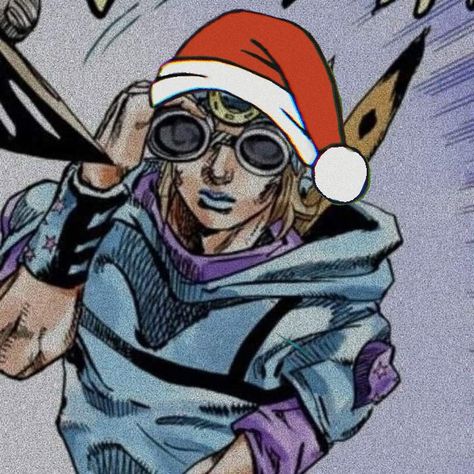 Jojo Christmas Pfp, Jojo Christmas Icon, Xmas Pfp, Video Game Drawings, Christmas Pfps, Jojo Bizarro, Johnny Joestar, Ball Run, S Icon