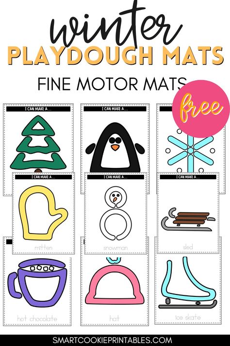 9 winter playdough activity mats featuring winter images with vocabulary words to trace Winter Daycare Themes, Winter Playdough Mats Free Printables, January Preschool Activities Free Printables, Free Playdough Mats, Arctic Preschool Activities, January Activities For Preschool, January Preschool Activities, Playdough Mats Free Printables, Winter Playdough Mats