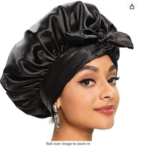 Satin/Silk Bonnet for Curly Hair Wraps for Sleeping, Satin Scarf for Hair Wrapping At Night #curlyhair #hair #hairprotection #silkbonnet #bonnet #satinbonnet #healthyhair #hair #curly #curlygirls #girlswithcurls Bonnet For Curly Hair, Hair Wraps For Sleeping, Silk Hair Wrap, Silk Hair Bonnets, Silk Bonnet, Satin Bonnet, Hair Bonnet, Heatless Curls, Night Dress For Women