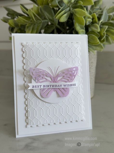 Stampin’up!’s Paper Butterfly Accent Cards - Kim McGillis Happy Birthday Cards Handmade, Pumpkin Cards, Best Birthday Wishes, Paper Butterflies, Paper Butterfly, Butterfly Cards, Handmade Birthday Cards, Card Sketches, Floral Cards