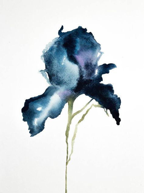 Iris No. 14 Iris Poster, Plant Watercolor, Contemporary Watercolor, Watercolour Inspiration, Watercolor Painting Techniques, Watercolor Flowers Paintings, Art Pop, Watercolor Inspiration, Water Painting