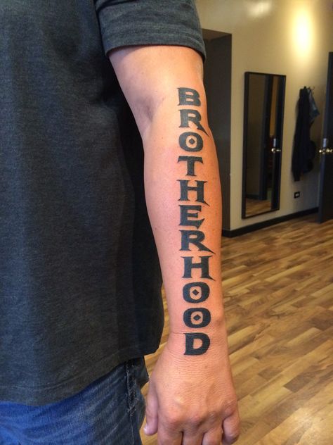 Brotherhood tattoo Brotherhood Tattoo, Pretty Words, Tattoo Quotes, Tatting, Tattoos