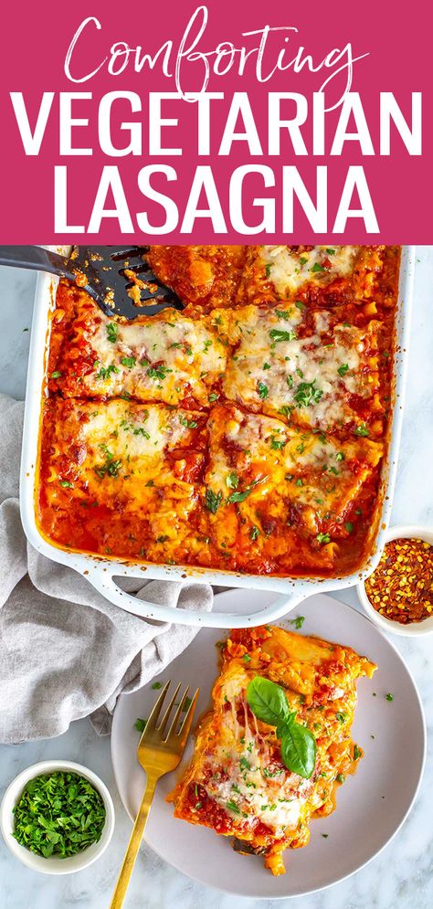 Easiest Vegetarian Lasagna {So Comforting!} Best Vegetarian Lasagna, Veggie Lasagna Recipe, Vegetarian Lasagna Recipe, Oven Ready Lasagna, Gluten Free Lasagna, Cheese Sauce For Pasta, Veggie Lasagna, Vegetarian Lasagna, Veggie Meals