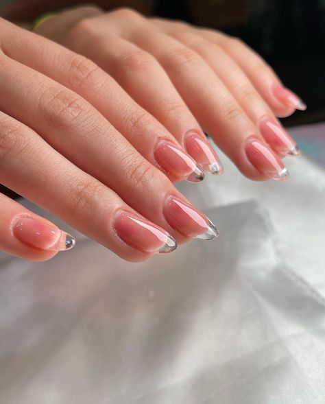 Clear Polish Nails, Clear French Tip, Clear Gel Nails, Battle Field, Hello Nails, Hippie Nails, Nails Now, Casual Nails, Blush Nails