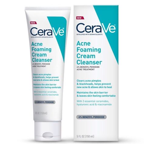 The Best New Drugstore Beauty Products of 2020 — Editor Reviews Acne Foaming Cream Cleanser, Benzoyl Peroxide Cleanser, Acne Face, Acne Face Wash, Acne Cleansers, Health Planner, Benzoyl Peroxide, Face Acne, Cream Cleanser