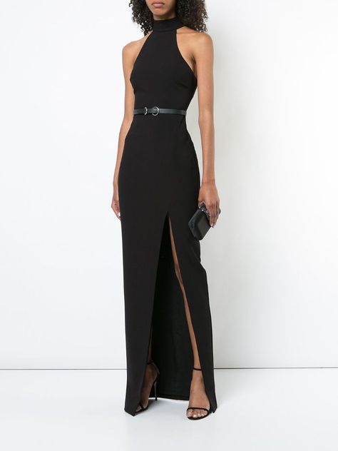 Likely Fitted Halter Neck Gown Chic Black High Neck Halter Dress, Black Fitted Halter Dress For Evening, Fitted Halter Neck Dress For Black-tie Events, Halter Neck Dress Formal, Fitted Black Evening Dress With Halter Neck, Black Fitted Halter Neck Evening Dress, Sequence Gown, High Neck Halter Dress, High Neck Long Dress