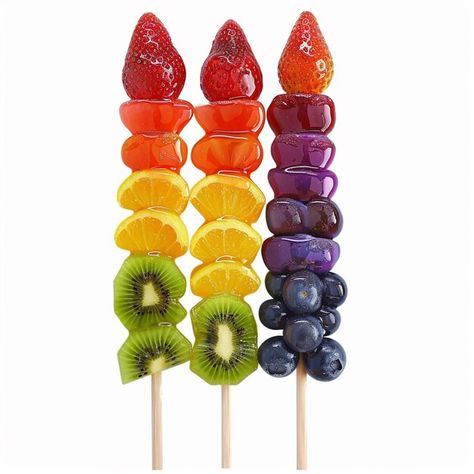 Photo fruit rainbow skewers with vanilla... | Premium Photo #Freepik #photo Rainbow Skewers, Fruit Rainbow, Fruit Cones, Food Skewers, Food References, Garden Kids, Fruit Skewers, Global Cuisine, Kebabs