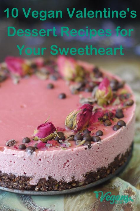 10 vegan dessert recipes for Valentine's Day | Vegan recipes Desserts For Valentines, Sugar Free Vegan Desserts, Sugar Free Pie, Sugar Detox Recipes, Vegan Protein Recipes, Vegan Frosting, Sugar Free Drinks, Healthy Valentines, Vegan Gluten Free Desserts