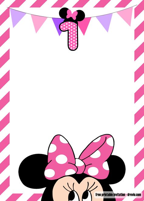 FREE Minnie Mouse 1st birthday Invitations Templates | FREE Invitation Templates - Drevio Birthday Invitations Templates, Explorer Birthday Party, Mickey Mouse Birthday Invitations, Mickey Mouse Invitation, Mickey Mouse Invitations, Minnie Mouse Birthday Invitations, 1st Birthday Invitation Template, Minnie Mouse Invitations, Minnie Mouse 1st Birthday