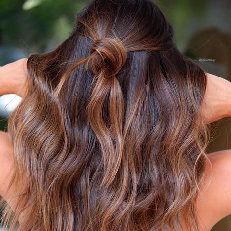 8 Ways to Create Caramel Balayage | Wella Professionals Milk Chocolate Brown Hair, Hair Glaze, Balayage Caramel, Caramel Brown Hair, Dark Brunette Hair, Hair Gloss, Medium Brown Hair, Caramel Balayage, How To Lighten Hair