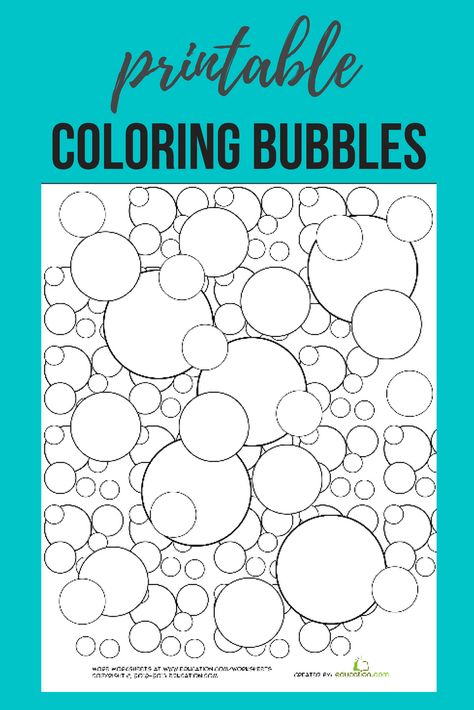 Download this FREE Bubble Coloring Page! #printable #printables #free #coloringpages #coloring #color #coloringsheets #circles #shapes #earlychildhood #kindergarten #earlylearning #educationdotcom Bubbles Coloring Pages, Bubble Coloring Pages, Bubble Worksheets, Mindfulness Printables, Bubble Coloring, Bubble Guppies Coloring Pages, Pillar Decor, Colouring Activities, Bubble Crafts