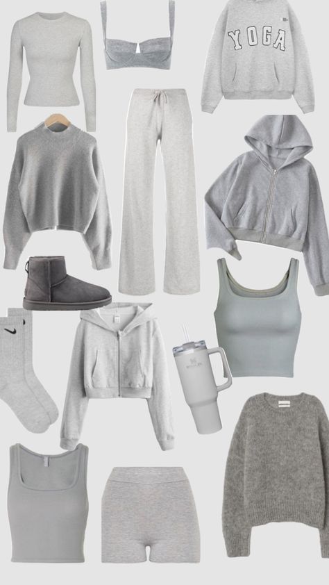 #outfitinspo #gray Grey Outfits, Clothes Board, Winter Fit, School Clothes, Gray Aesthetic, Grey Outfit, Outfit Aesthetic, Clothing Ideas, Fit Inspo